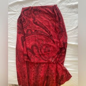 Red paisley wrap skirt